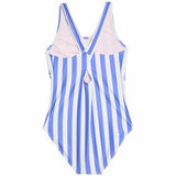 MS Girls Stripe Swimming Costume 7-8 Years Blue