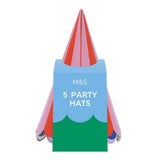 M&S paper party hats 5-pack, imported from the UK