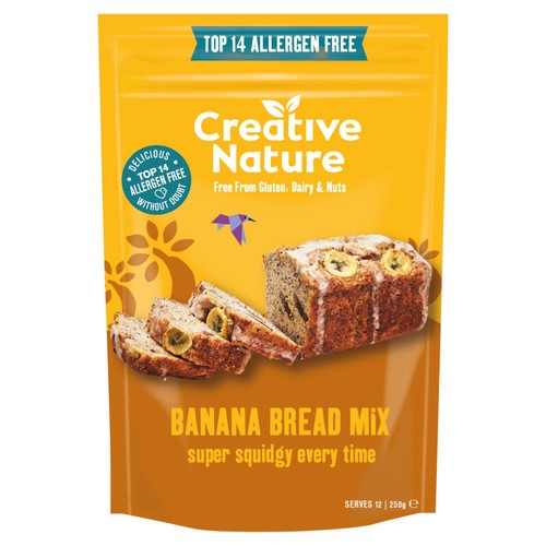 Creative Nature whole grain banana bread baking mix (British brand)