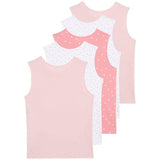 M&S Girls Pure Cotton Heart Print Vests, 8-9 Years, Pink Mix