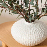 M&S Medium Scalloped Textured Vase, White