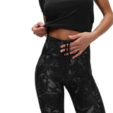 M&S Goodmove, Go Move Printed High Waisted Gym Leggings, Size 14, Grey