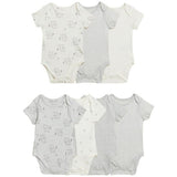 MS 7pk Lion Bodysuits 18-24 M Grey Mix