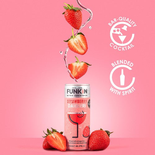 Funkin strawberry daiquiri nitro cocktail in a can - British product