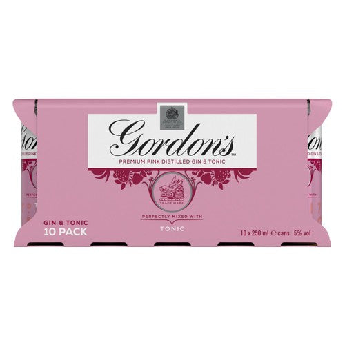 Gordon's pink gin and tonic canned cocktail 250ml, UK version