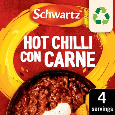 Schwartz Hot Chilli Con Carne Recipe Mix Spice Blend