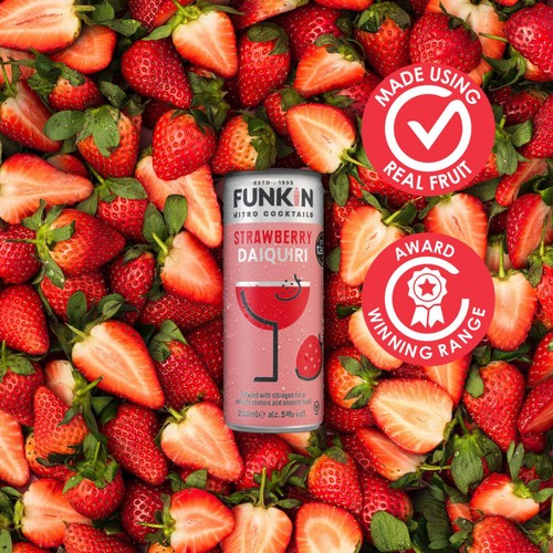 Funkin strawberry daiquiri nitro cocktail in a can - British product