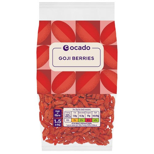 Ocado dried goji berries 90g pack, imported from the UK