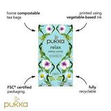 Pukka Organic Relax Tea With Chamomile x20 Home Compostable Herbal Tea Bags