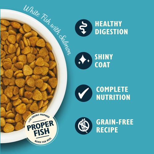 Lily's Kitchen white fish with salmon dry cat food, UK version