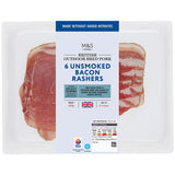 MS British 6 Unsmoked Bacon Rashers
