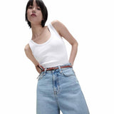 M&S Womens Cotton Rich Ribbed Slim Fit Vest Top, size 8, Soft White