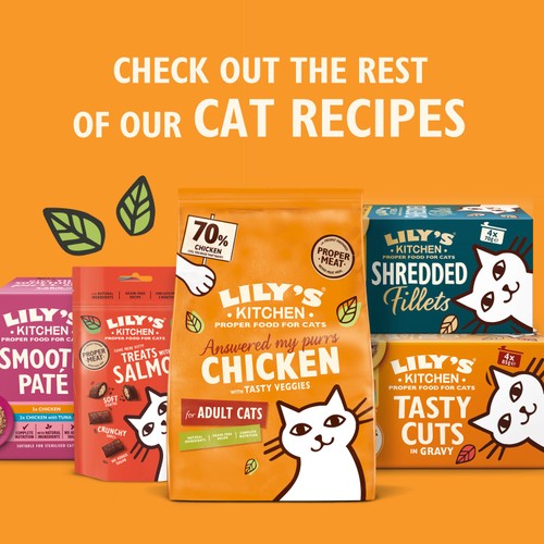 Lily's Kitchen organic chicken with fish cat food tray, UK version