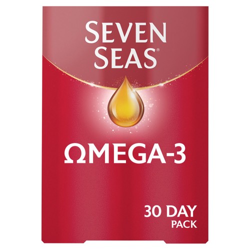 Seven Seas Omega-3 fish oil with vitamin D capsules 30 count (British brand)