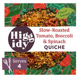 Higgidy Vegan Roasted Tomato Broccoli Spinach Quiche with basil