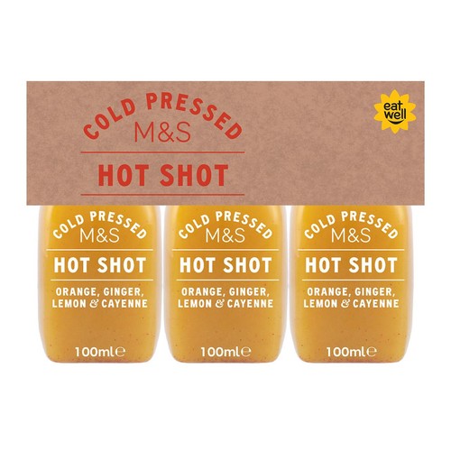 M&S cold-pressed health shot with turmeric and cayenne 100ml, imported from the UK