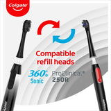 Colgate 360 Sonic Battery Toothbrush Replacement Heads Charcoal Soft