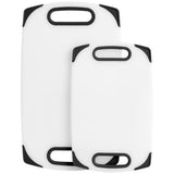 Durable Plastic Chopping Board Set with Antibacterial Silver Finish - Pack of Two