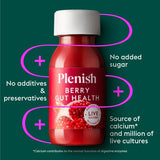 Plenish berry gut health shot, imported from the UK