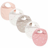 MS Unisex Pure Cotton Floral Dribble Bibs One Size Pink