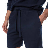 M&S Mens Collection Waffle Loungewear Shorts, Medium, Navy