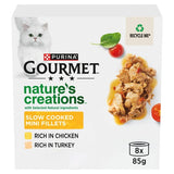 Gourmet wet cat food can with poultry and vegetables for adult cats, UK version