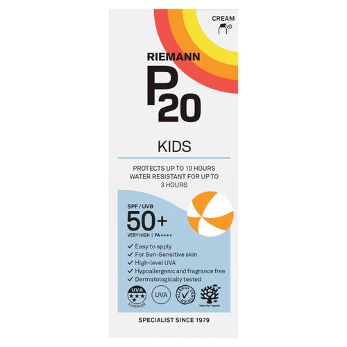 Riemann P20 kids SPF 50+ sun cream, imported from the UK
