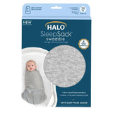 Halo SleepSack 1.5 TOG 100% Cotton Heather Grey Swaddle, 0-3 mths