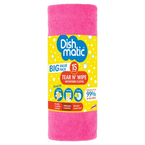 Dishmatic microfibre cleaning cloths - British product