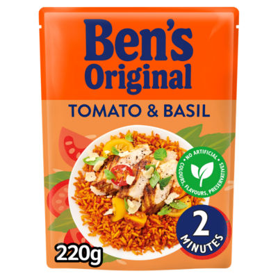 Ben's Original Tomato Basil Microwave Rice 220g - British product