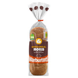 Warburtons 6 Sliced Wholemeal Rolls Wholemeal Bread Pack of 6
