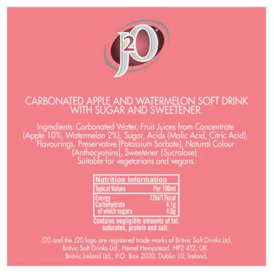 J2O Spritz sparkling apple watermelon 750ml, UK version