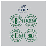 Purdey's natural energy drink sparkling grape and apple with ginseng 4 x 250ml cans, imported from the UK