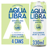 Aqua Libra Cucumber Mint & Lime Sparkling Water 4 x 330ml - British product