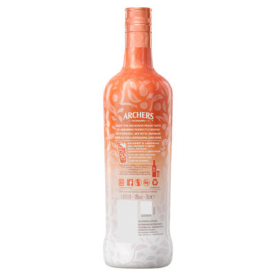 Archers peach schnapps liqueur 70cl bottle - British product