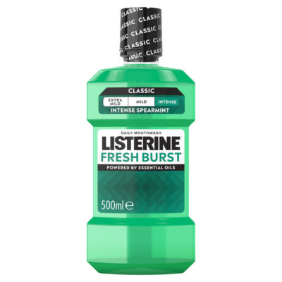 Listerine Fresh Burst Intense Taste Classic mouthwash 500ml, UK version