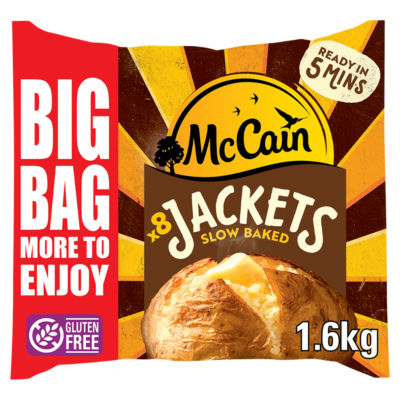 McCain jacket potato 8 pack 1.6kg, imported from the UK