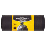 Refuse Sacks with Flush Top, 75L Capacity, Pack of 20