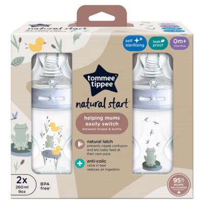 Tommee Tippee baby bottles Pond Blue 2x 260ml (British brand)