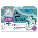 Tommee Tippee 3x 260ml Advanced Anti-Colic Baby Bottles with Breast-Like Teats