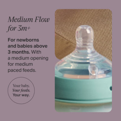 Tommee Tippee breast-like baby teats medium flow 2-pack (British brand)