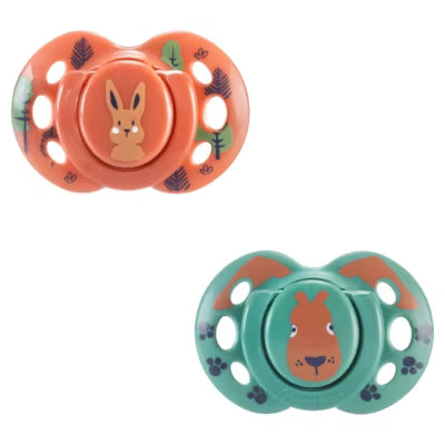 Tommee Tippee symmetrical soothers with steriliser pod for babies 18-36 months, 2-pack (British brand)