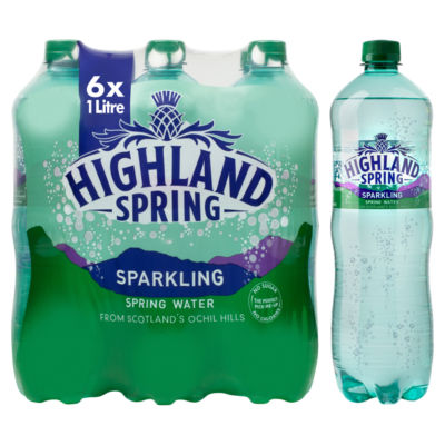 Highland Spring Sparkling Spring Water 6 x 1 Litre