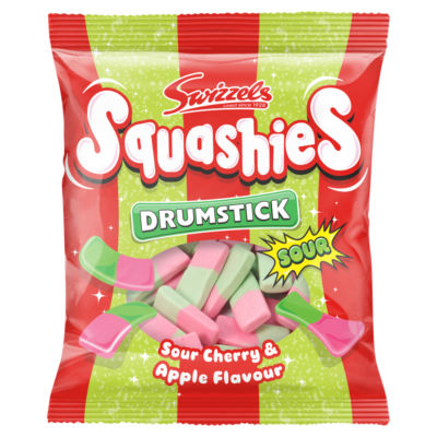 Swizzels Squashies Drumstick Sour Cherry Apple Flavour 140g (British brand)