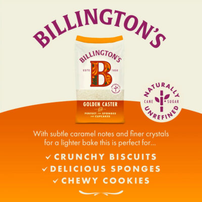 Billington's Golden Caster Natural Unrefined Sugar 1kg - British product