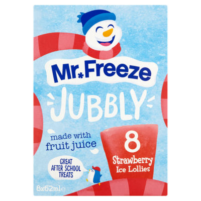 Mr Freeze Ice Lollies Strawberry 8 x 62ml, imported from the UK