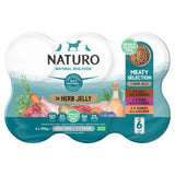 Naturo Natural Dog Food Meaty Selection in Herb Jelly Adult Dog 1-7 Years Wet Dog Food 6 x 390g