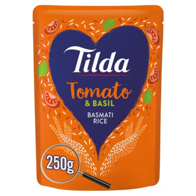 Tilda Tomato and Basil Basmati Rice 250g (British brand)