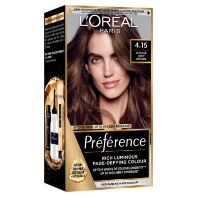 L'Oreal Preference intense deep brown permanent hair colour, UK version