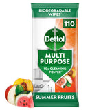 Dettol Summer Fruits Antibacterial Multi-Purpose Wipes 110